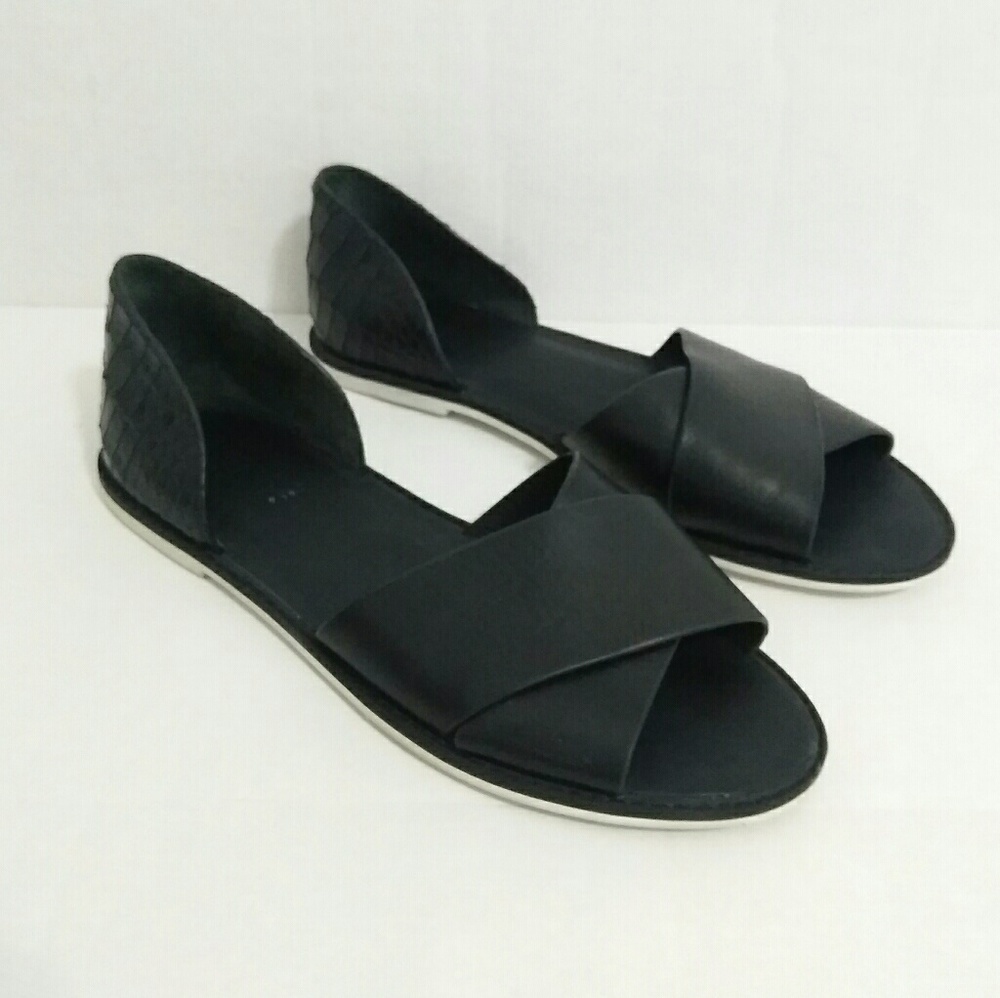 Vince Black D'orsay Open Toe Flats